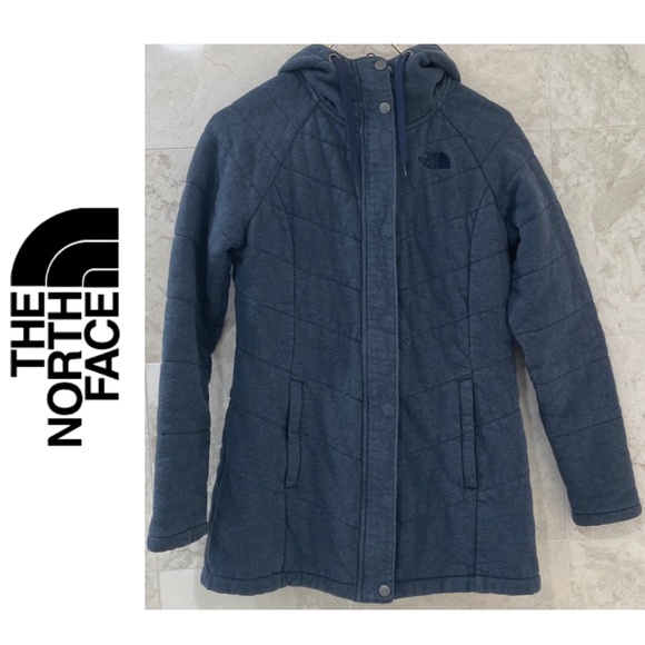 The North Face Jackets & Blazers - NORTH FACE {M} Quilted Hooded Jacket Miss Kit Blue
